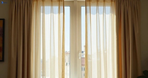 Dusty and dull curtains in glenhaven-nsw before steam cleaning